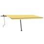 Toldo de pie retráctil manual amarillo y blanco 500x300 cm de , Toldos - Ref: Foro24-3069778, Precio: 566,67 €, Descuento: %