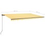 Toldo de pie retráctil manual amarillo y blanco 500x300 cm de , Toldos - Ref: Foro24-3069778, Precio: 566,67 €, Descuento: %