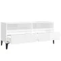 Mueble de TV madera contrachapada blanco brillo 100x34,5x44,5cm de vidaXL, Muebles TV - Ref: Foro24-831903, Precio: 71,47 €, ...