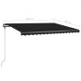 Toldo de pie retráctil manual gris antracita 450x300 cm de , Toldos - Ref: Foro24-3069759, Precio: 483,69 €, Descuento: %