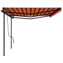 Toldo manual retráctil con postes naranja y marrón 6x3 m de , Toldos - Ref: Foro24-3070200, Precio: 558,11 €, Descuento: %