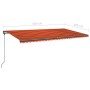 Toldo manual retráctil con postes naranja y marrón 6x3 m de , Toldos - Ref: Foro24-3070200, Precio: 558,11 €, Descuento: %