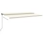 Toldo retráctil manual con postes crema 6x3,5 m de , Toldos - Ref: Foro24-3070277, Precio: 724,38 €, Descuento: %