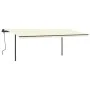 Toldo retráctil manual con luz LED crema 6x3,5 m de , Toldos - Ref: Foro24-3070282, Precio: 858,56 €, Descuento: %