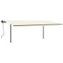 Toldo retráctil manual con luz LED crema 6x3,5 m de , Toldos - Ref: Foro24-3070282, Precio: 741,77 €, Descuento: %