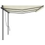 Toldo retráctil manual con luz LED crema 6x3,5 m de , Toldos - Ref: Foro24-3070282, Precio: 741,77 €, Descuento: %