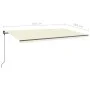 Toldo retráctil manual con luz LED crema 6x3,5 m de , Toldos - Ref: Foro24-3070282, Precio: 858,56 €, Descuento: %
