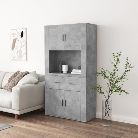 Aparador alto madera contrachapada gris hormigón de , Aparadores - Ref: Foro24-3185371, Precio: 169,58 €, Descuento: %