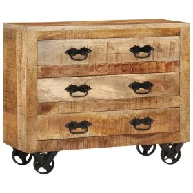 Aparador con 3 cajones madera maciza de mango rugosa 80x30x65cm de , Aparadores - Ref: Foro24-351690, Precio: 274,66 €, Descu...