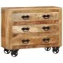 Aparador con 3 cajones madera maciza de mango rugosa 80x30x65cm de , Aparadores - Ref: Foro24-351690, Precio: 274,66 €, Descu...