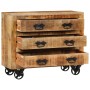 Aparador con 3 cajones madera maciza de mango rugosa 80x30x65cm de , Aparadores - Ref: Foro24-351690, Precio: 280,30 €, Descu...