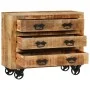 Aparador con 3 cajones madera maciza de mango rugosa 80x30x65cm de , Aparadores - Ref: Foro24-351690, Precio: 274,66 €, Descu...