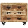 Aparador con 3 cajones madera maciza de mango rugosa 80x30x65cm de , Aparadores - Ref: Foro24-351690, Precio: 274,66 €, Descu...