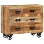 Aparador con 3 cajones madera maciza de mango rugosa 80x30x65cm de , Aparadores - Ref: Foro24-351690, Precio: 274,66 €, Descu...
