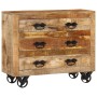Aparador con 3 cajones madera maciza de mango rugosa 80x30x65cm de , Aparadores - Ref: Foro24-351690, Precio: 280,30 €, Descu...