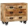 Aparador con 3 cajones madera maciza de mango rugosa 80x30x65cm de , Aparadores - Ref: Foro24-351690, Precio: 274,66 €, Descu...