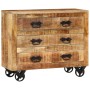 Aparador con 3 cajones madera maciza de mango rugosa 80x30x65cm de , Aparadores - Ref: Foro24-351690, Precio: 280,30 €, Descu...