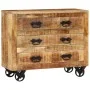 Aparador con 3 cajones madera maciza de mango rugosa 80x30x65cm de , Aparadores - Ref: Foro24-351690, Precio: 274,66 €, Descu...
