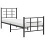 Estructura de cama con cabecero y estribo metal negro 80x200 cm de , Camas y somieres - Ref: Foro24-355570, Precio: 74,50 €, ...