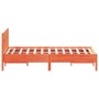 Estructura cama con cabecero madera pino marrón cera 140x200 cm de , Camas y somieres - Ref: Foro24-842649, Precio: 128,95 €,...
