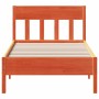 Estructura cama con cabecero madera pino marrón cera 90x200 cm de , Camas y somieres - Ref: Foro24-842661, Precio: 92,18 €, D...