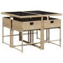 Set comedor de jardín 5 pzas con cojines ratán sintético beige de , Conjuntos de jardín - Ref: Foro24-3211260, Precio: 269,13...