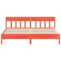 Estructura cama con cabecero madera pino marrón cera 180x200 cm de , Camas y somieres - Ref: Foro24-3216205, Precio: 209,10 €...