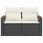 2-seater garden sofa with black synthetic rattan cushions by , Outdoor sofas - Ref: Foro24-366020, Price: 145,32 €, Discount: %