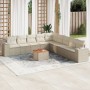 Juego de sofás jardín con cojines beige 10 pzas ratán sintético de , Conjuntos de jardín - Ref: Foro24-3225491, Precio: 629,6...