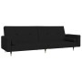 Sofá cama de 2 plazas con dos almohadas terciopelo negro de , Sofás - Ref: Foro24-375752, Precio: 295,65 €, Descuento: %