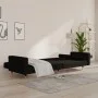 Sofá cama de 2 plazas con dos almohadas terciopelo negro de , Sofás - Ref: Foro24-375752, Precio: 290,07 €, Descuento: %