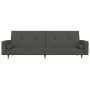 Sofá cama de 2 plazas con dos almohadas terciopelo gris oscuro de , Sofás - Ref: Foro24-375750, Precio: 286,09 €, Descuento: %