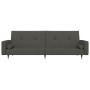 Sofá cama de 2 plazas con dos almohadas terciopelo gris oscuro de , Sofás - Ref: Foro24-375750, Precio: 291,16 €, Descuento: %