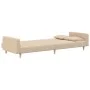 2-seater sofa bed with two pillows in cream fabric by , Sofas - Ref: Foro24-375802, Price: 277,32 €, Discount: %