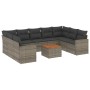 Set de sofás de jardín 10 pzas con cojines ratán sintético gris de , Sofás modulares de exterior - Ref: Foro24-3224268, Preci...