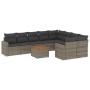 Set de sofás de jardín 10 pzas con cojines ratán sintético gris de , Sofás modulares de exterior - Ref: Foro24-3224282, Preci...