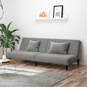 Sofá cama de 2 plazas terciopelo gris claro de , Sofás - Ref: Foro24-375926, Precio: 237,78 €, Descuento: %
