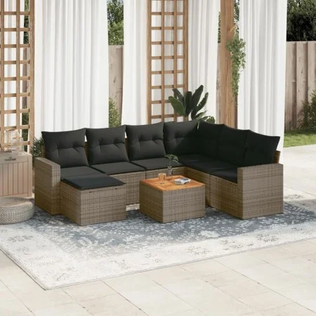 8-piece garden sofa set and gray synthetic rattan cushions by , Modular outdoor sofas - Ref: Foro24-3224240, Price: 452,77 €,...