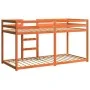 Litera de madera maciza de pino marrón cera 90x200 cm de , Camas y somieres - Ref: Foro24-3214874, Precio: 157,32 €, Descuent...