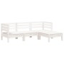 Sofá de jardín de 3 plazas con reposapiés madera de pino blanco de , Sofás modulares de exterior - Ref: Foro24-838055, Precio...