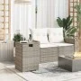 Mesa cubierta para bombona de propano ratán gris 40x40x60 cm de , Mesas de jardín - Ref: Foro24-366296, Precio: 74,04 €, Desc...