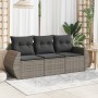 Set de sofá de jardín 3 pzas y cojines ratán sintético gris de , Conjuntos de jardín - Ref: Foro24-3253397, Precio: 223,62 €,...