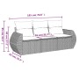 Set de sofá de jardín 3 pzas y cojines ratán sintético gris de , Conjuntos de jardín - Ref: Foro24-3253397, Precio: 223,62 €,...
