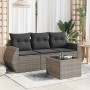 Set de sofás de jardín 4 pzas y cojines ratán sintético gris de , Conjuntos de jardín - Ref: Foro24-3253407, Precio: 273,65 €...