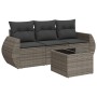 Set de sofás de jardín 4 pzas y cojines ratán sintético gris de , Conjuntos de jardín - Ref: Foro24-3253407, Precio: 273,65 €...