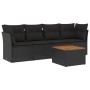 Set de muebles de jardín 5 pzas y cojines ratán sintético negro de , Conjuntos de jardín - Ref: Foro24-3223472, Precio: 292,8...