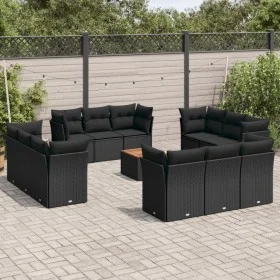 Set de sofás de jardín y cojines 13 pzas ratán sintético negro de , Conjuntos de jardín - Ref: Foro24-3223535, Precio: 895,67...