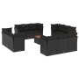 Set de sofás de jardín y cojines 13 pzas ratán sintético negro de , Conjuntos de jardín - Ref: Foro24-3223535, Precio: 878,88...