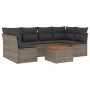 Set de sofás de jardín 7 piezas con cojines ratán PE gris de , Conjuntos de jardín - Ref: Foro24-3223561, Precio: 387,04 €, D...