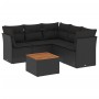 Set de sofás de jardín 6 piezas y cojines ratán sintético negro de , Conjuntos de jardín - Ref: Foro24-3223633, Precio: 370,7...